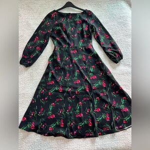 Alexia Admor midi balloon 3/4 sleeve split dress, size 8